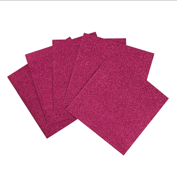 Makr 6x6 inch Glitter Cardstock, Hot Pink- 6pk