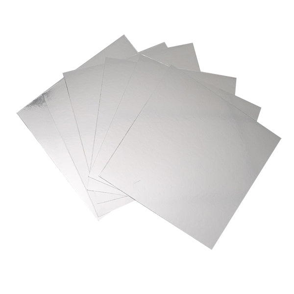 Makr 6x6 inch Adhesive Backed Cardstock, Silver- 8pk