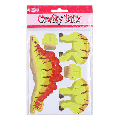 DIY Mini 3D Dinosaur Puzzle, Yellow Stegosaurus