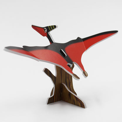 DIY Mini 3D Dinosaur Puzzle, Red Pterodactyl