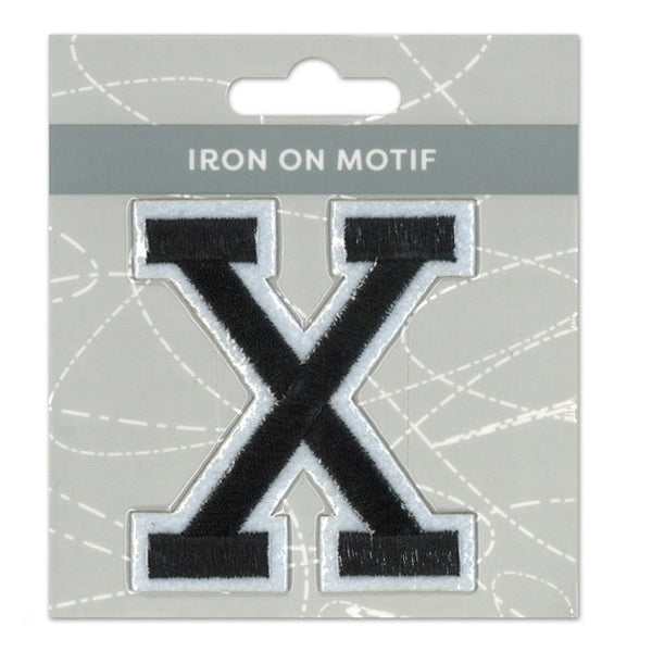 Sullivans Iron On Motif, Black X- 75mm