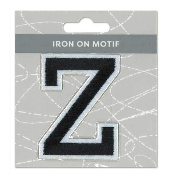 Sullivans Iron On Motif, Black Z- 75mm