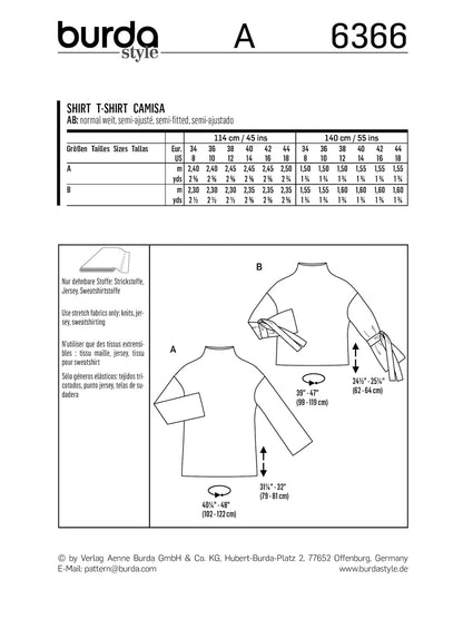 Burda Pattern B6366 (8-18)