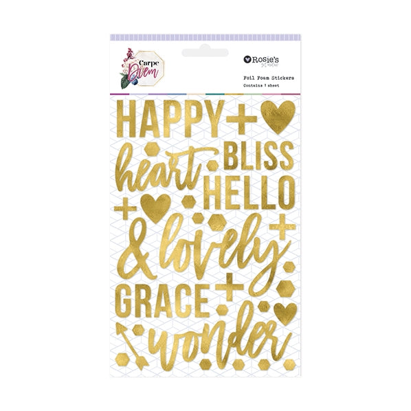 Rosie's Studio Carpe Diem, Foil Foam Stickers