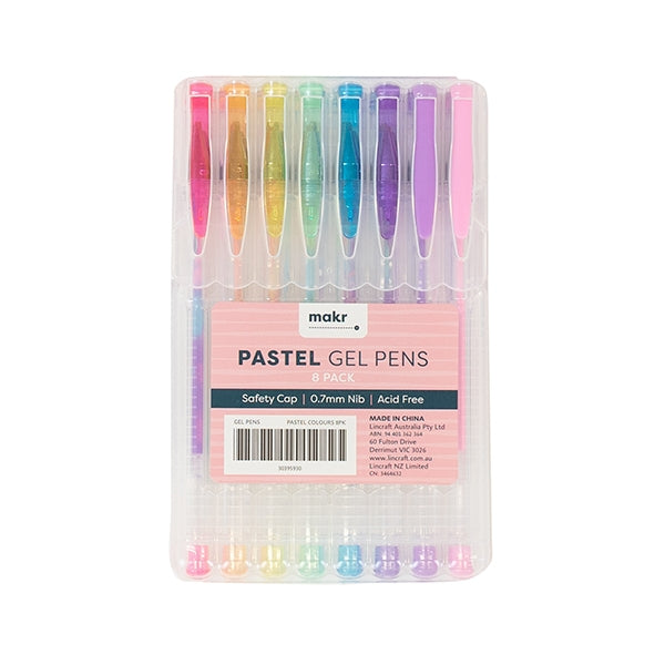 Makr Gel Pens, Pastel Colours- 8pk