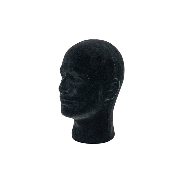 Mayd Male Black Foam Mannequin Head, Classic Style- 30cm