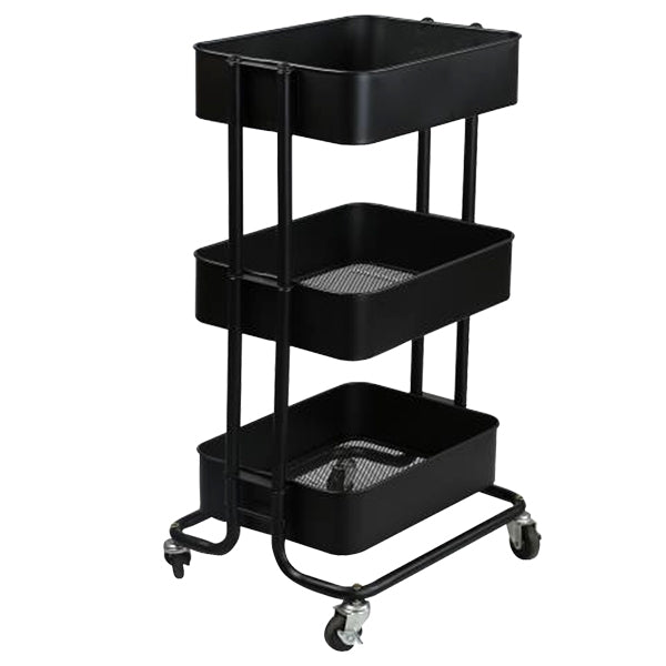 Makr 3-Tier Trolley, Black- 42.7cm x 35.5cm x 75.9cm