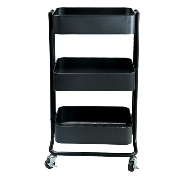 Makr 3-Tier Trolley, Black- 42.7cm x 35.5cm x 75.9cm