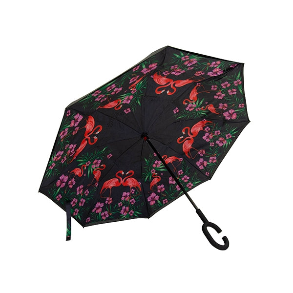 Formr Smart Brolly, Red Flamingo- 80cm x 108cm x 8 ribs