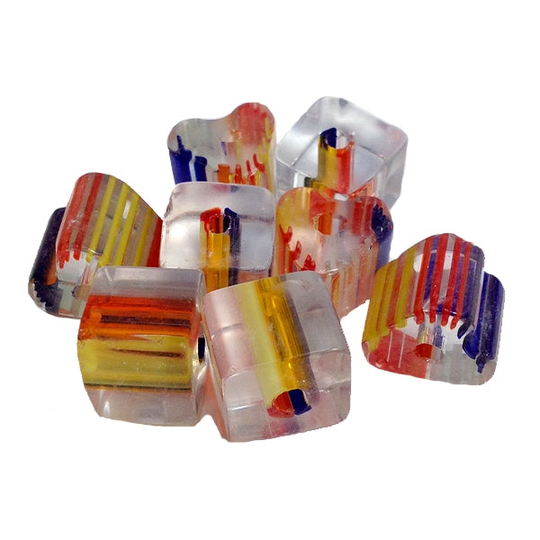 Arbee Glass Beads, Heart/Square Mix- 10mm