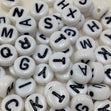 Arbee Alphabet Beads, White- 25g