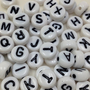 Creatology Black Alphabet Circular Beads - Each