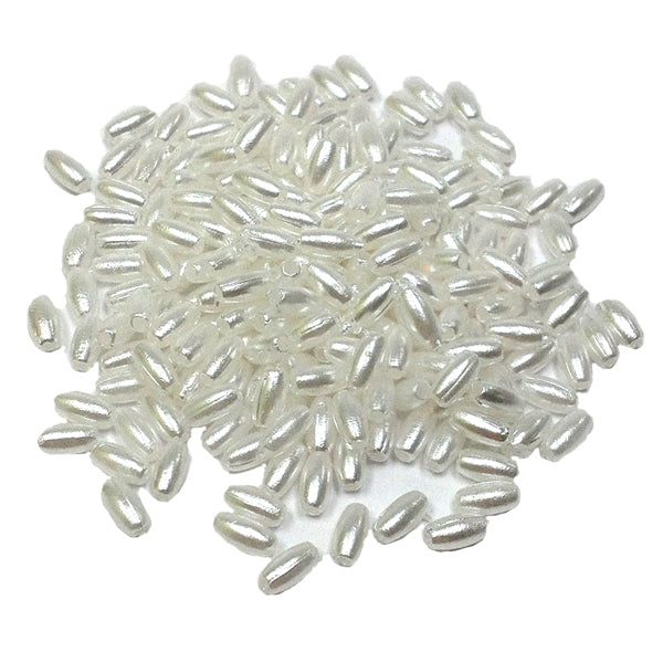 Arbee Rice Beads, White- 7mm