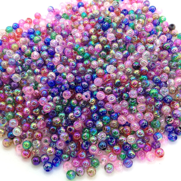 Arbee Round Beads, Assorted- 4mm