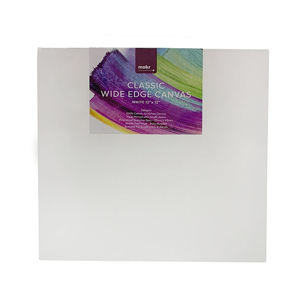 Makr 12"x12" Classic Wide Edge Canvas White