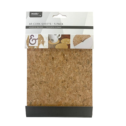 Makr Cardstock A5 Specialty Pack, Cork Sheets- 3pk