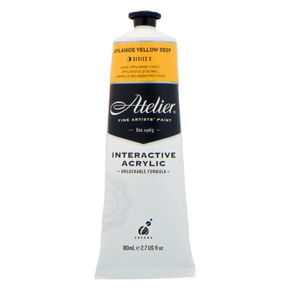 Atelier Interactive Acrylic Paint Series 3, Arylamide Yellow Deep- 80ml