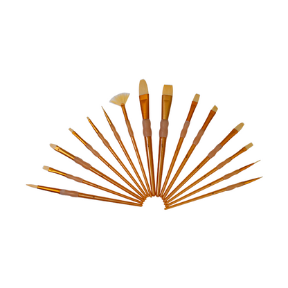 Makr Art Bristle Brush Set, Gold- 15pc