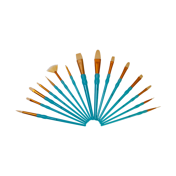 Makr Art Bristle Brush Set, Sky Blue- 15pc