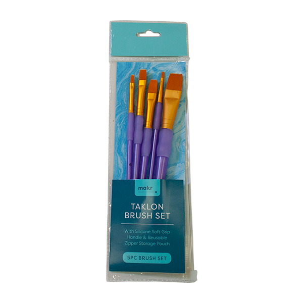 Makr Art Taklon Brush Set, Purple- 5pc