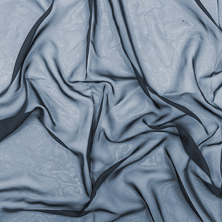 30D ultra-thin printed chiffon Georgette cloth elegant blue dress