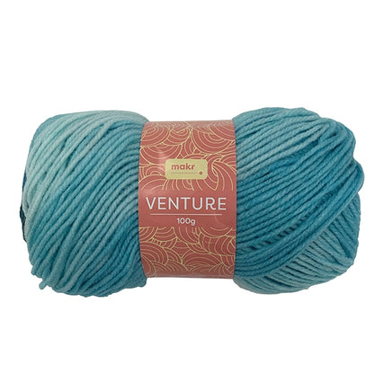 Makr Venture Yarn, Aquamarine- 100g Acrylic Yarn