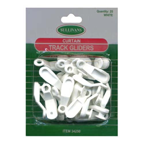 Sullivans Track Gliders, 34mm White- 25pcs