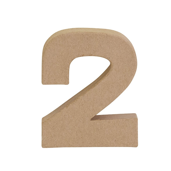 Makr Paper Mache, Small Numeral 2- 4"