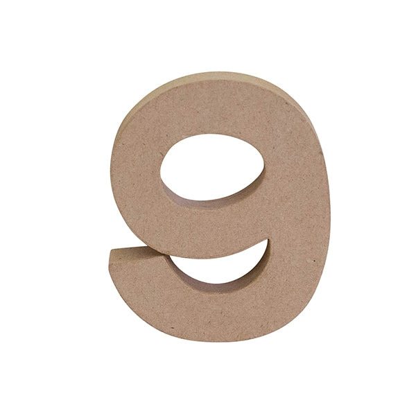 Makr Paper Mache, Small Numeral 9- 4"