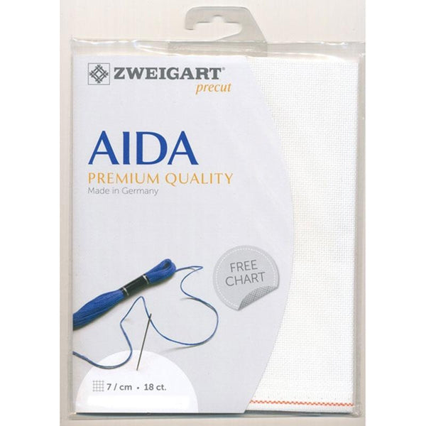 Zweigart Pre-Cut Aida Cloth 18CT, White