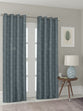 Formr Embossed Readymade Eyelet Curtain, Navy- 140 x 221cm