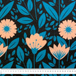 Printed Jersey Fabric, Aqua Floral- Width 150cm