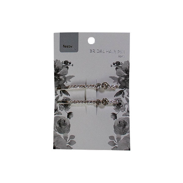 Festv Bridal Hair Pins, Silver- 2pk