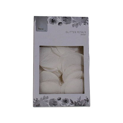 Wedding Glitter Petals, White- 200pk