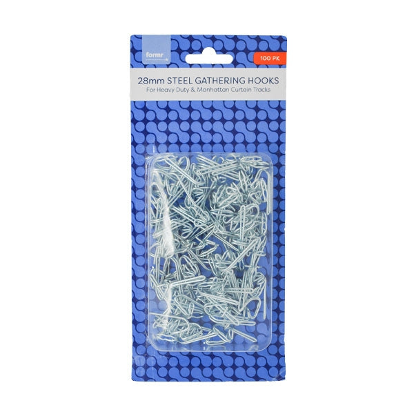 Formr Steel Gathering Hooks, 28mm Silver- 100pk