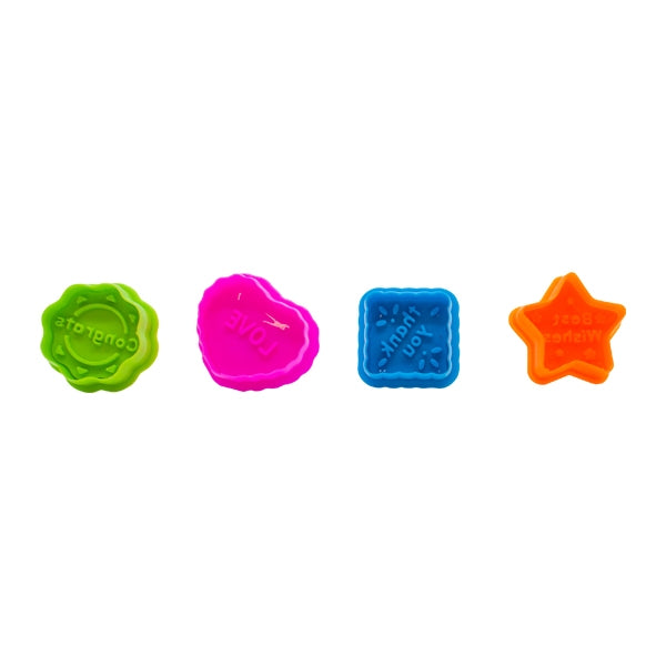 Little Makr Plastic Push Mold Set, Wording- 4pk