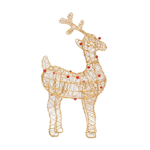 Christmas Standing Reindeer, Gold- 18x7x35cm
