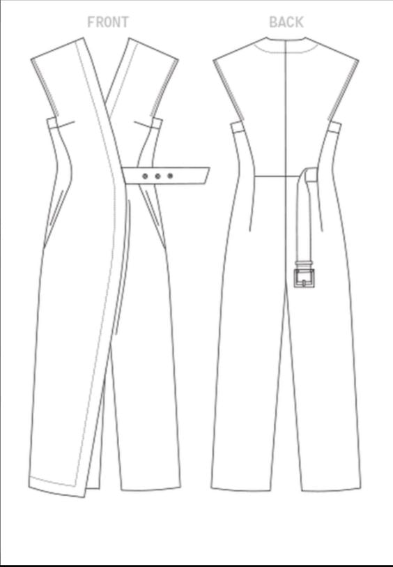 Vogue Pattern V1645 
Misses' Jumpsuit Y(XS-S-M)