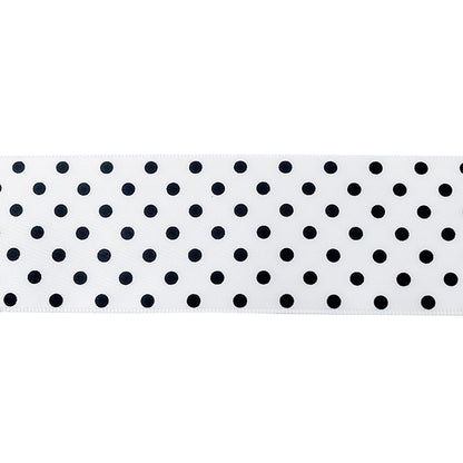 Makr Ribbon, Medium Dots White Satin- 38mmx3.6m