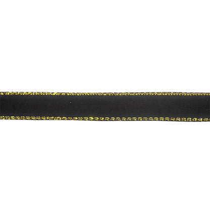 Makr Ribbon, Gold Edge Black Satin- 9mmx9.1m