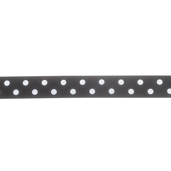 Makr Ribbon, Medium Dots Black Satin- 9mmx9.1m