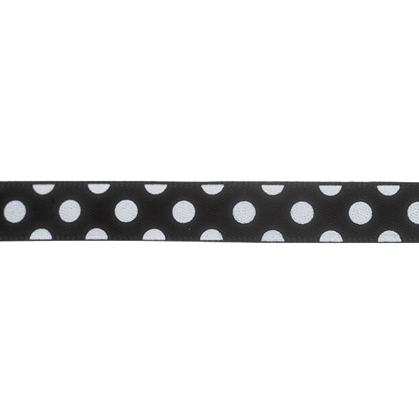 Makr Ribbon, Large Dots Black Satin- 9mmx9.1m