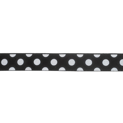 Makr Ribbon, Large Dots Black Satin- 9mmx9.1m