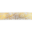 Makr Ribbon, Gold Floral White Satin- 16mmx4.5m