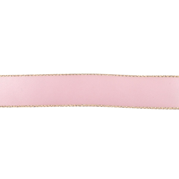 Makr Ribbon, Gold Edge Pearl Pink Satin- 16mmx4.5m