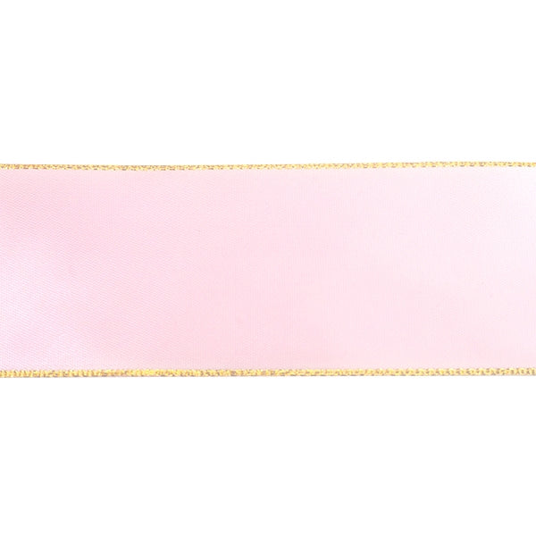 Makr Ribbon, Gold Edge Pearl Pink Satin- 38mmx3.6m