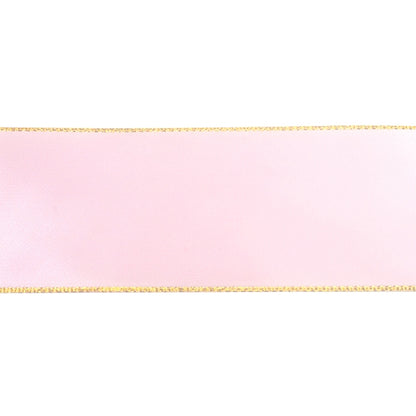 Makr Ribbon, Gold Edge Pearl Pink Satin- 38mmx3.6m