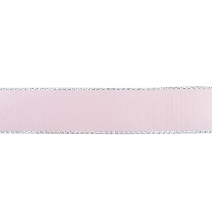 Makr Ribbon, Silver Edge Pearl Pink Satin- 16mmx4.5m