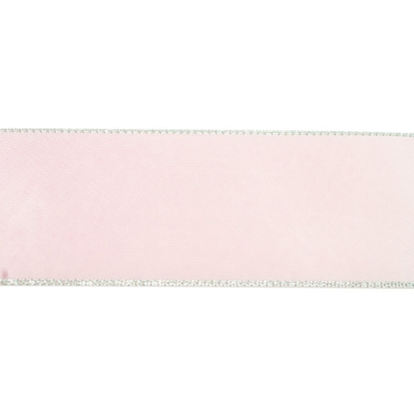 Makr Ribbon, Silver Edge Pearl Pink Satin- 38mmx3.6m