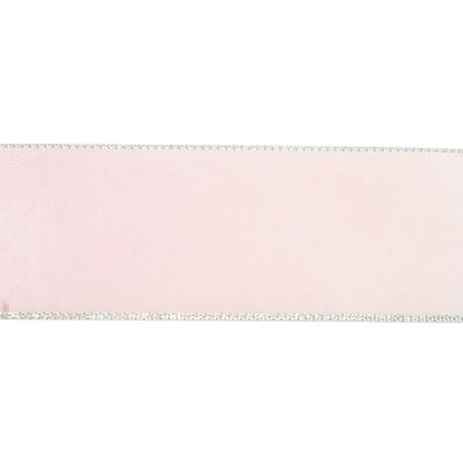 Makr Ribbon, Silver Edge Pearl Pink Satin- 38mmx3.6m